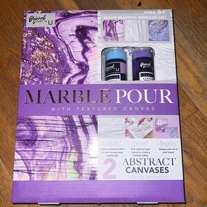 Marble Pour with Textured Canvas